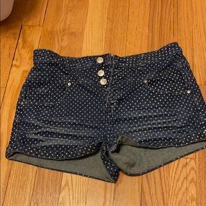 denim high waisted short shorts